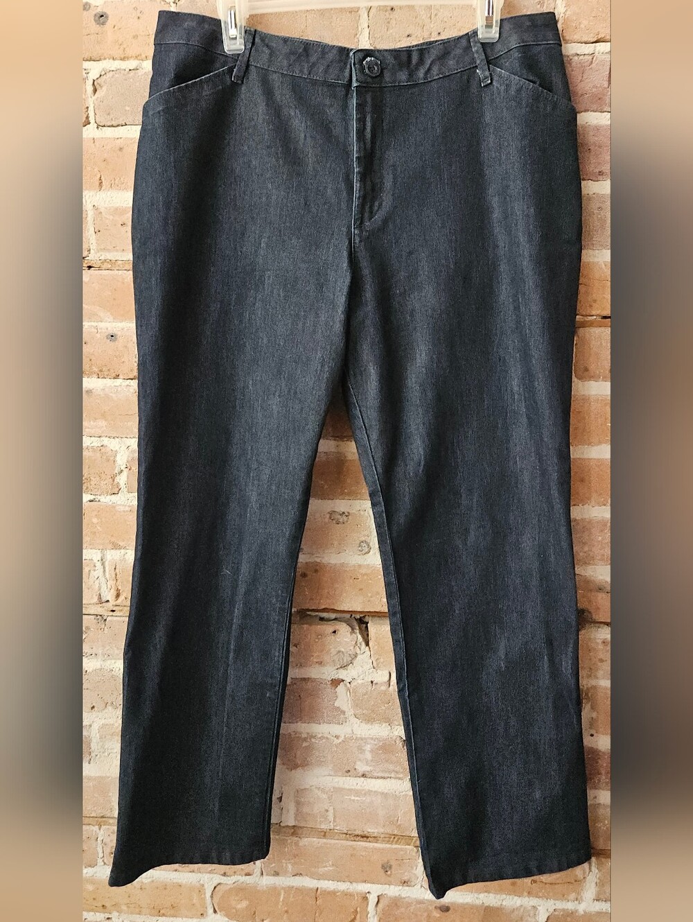 LEE Blue, Plain-front, Relaxed-fit Straight Leg Jeans Size 14 Short